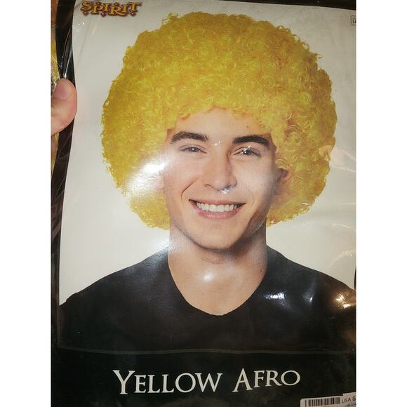 Yellow afro wig - Picture 1 of 1